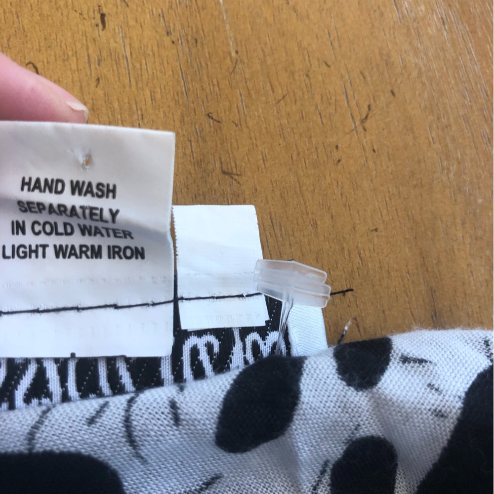 Vintage Black and White Beach Coverup Funky Pattern Maxi Dress Asymmetrical Hem - Picture 9 of 11